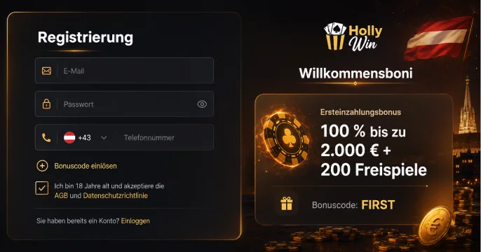 HollyWin Casino Konto banner